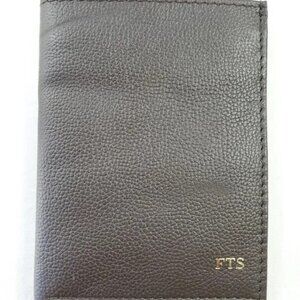Pottery Barn Brown Leather Passport Travel Organizer Case Wallet Grant Card New